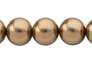 Perla Cristal Tradicional Redonda Lisa 14 mm Cafe Dorado
