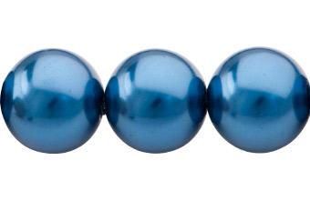 Perla Cristal Tradicional Redonda Lisa 16 mm Azul Oscuro