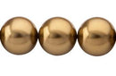 Perla Cristal Tradicional Redonda Lisa 16 mm Cafe Dorado