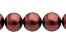 Perla Cristal Tradicional Redonda Lisa 14 mm Chocolate