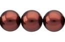 Perla Cristal Tradicional Redonda Lisa 16 mm Chocolate
