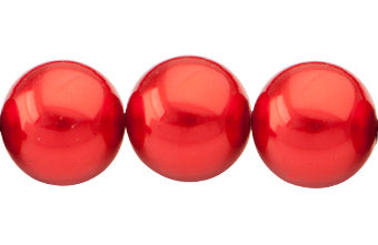 Perla Cristal Tradicional Redonda Lisa 16 mm Rojo