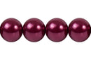 Perla Cristal Tradicional Redonda Lisa 12 mm Rojo Oscuro