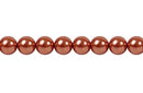 Perla Cristal Tradicional Redonda Lisa 3 mm Naranja Oscuro