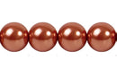 Perla Cristal Tradicional Redonda Lisa 12 mm Naranja Oscuro