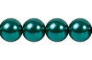 Perla Cristal Tradicional Redonda Lisa 12 mm Verde Pino
