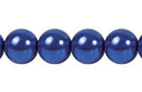 Perla Cristal Tradicional Redonda Lisa 14 mm Azul Metalico