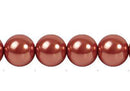 Perla Cristal Tradicional Redonda Lisa 14 mm Naranja Oscuro