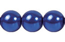 Perla Cristal Tradicional Redonda Lisa 16 mm Azul Metalico