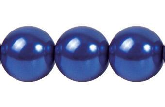 Perla Cristal Tradicional Redonda Lisa 16 mm Azul Metalico