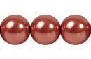Perla Cristal Tradicional Redonda Lisa 16 mm Naranja Oscuro