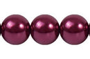 Perla Cristal Tradicional Redonda Lisa 16 mm Rojo Oscuro