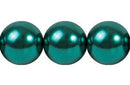 Perla Cristal Tradicional Redonda Lisa 16 mm Verde Pino