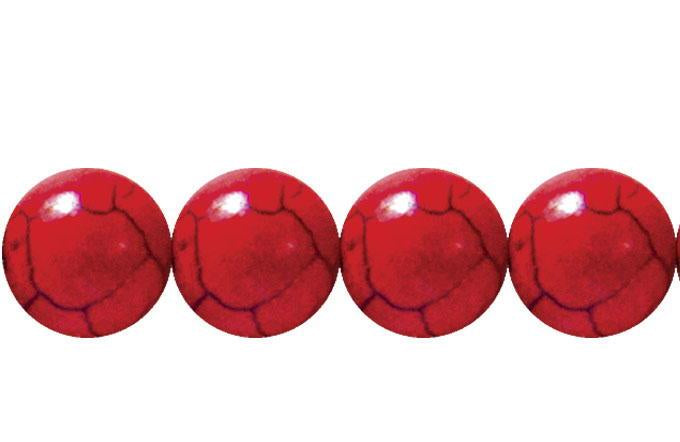 Piedra Semipreciosa Imitacion Turquesa Redonda 8 mm Rojo