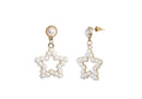 Aretes Dorado Estrella con Perlitas